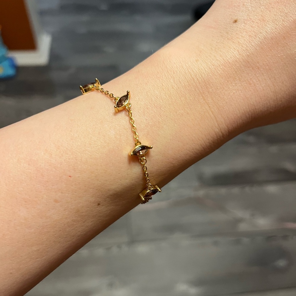 Elegant Gold Amethyst Bracelet